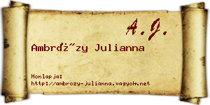 Ambrózy Julianna névjegykártya